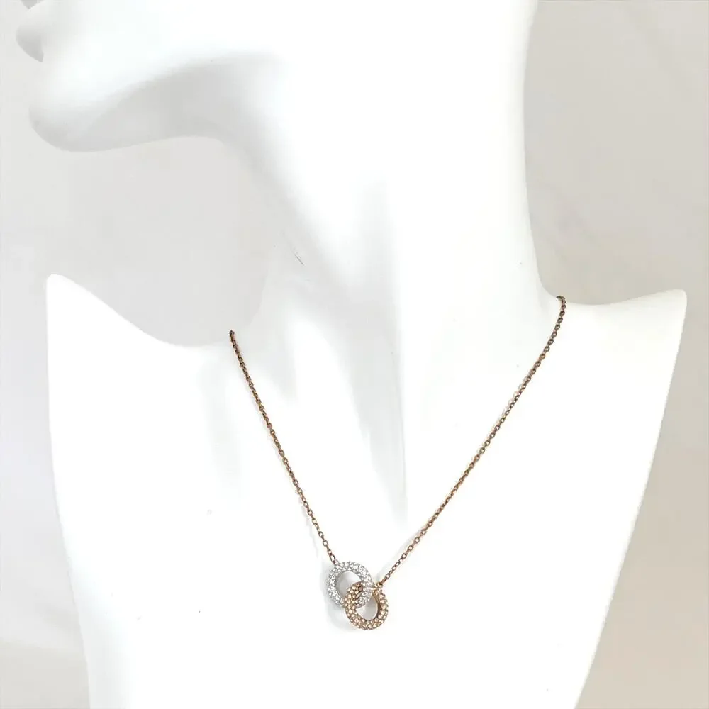 Swarovski Gold and Silver Interlocking Necklace - Picture 2 of 10
